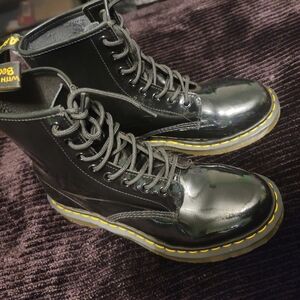 Black Patent Leather Dr Martens Air Wair Boots - Great Condition